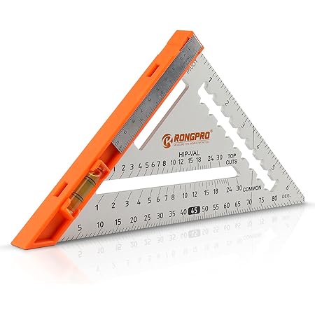 RONGPRO Multifunctional Rafter Square, 7 Inch Triangle Carpenter Square Die-cast Aluminum Alloy, Rafter Square Layout Tool - Aluminum