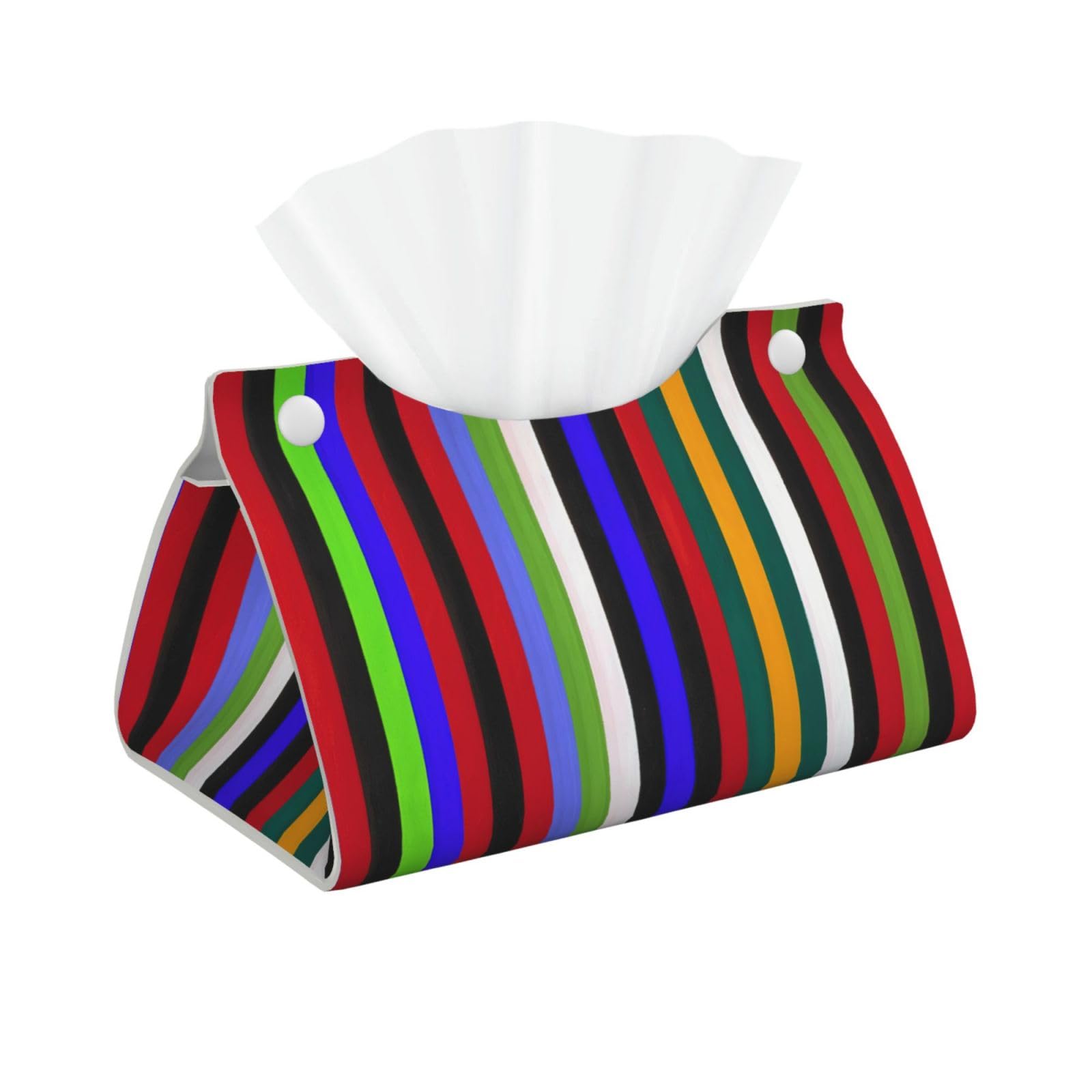 Colored Stripes Print Long Tissue Box Cover Tissue Dispenser Box For Living Room, Office, Car, Bathroom