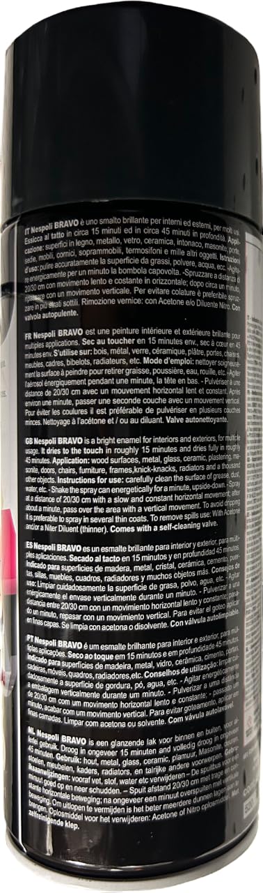 NESPOLI Aérosol Peinture Gris Foncé RAL 7016 400 ml Gris Anthracite