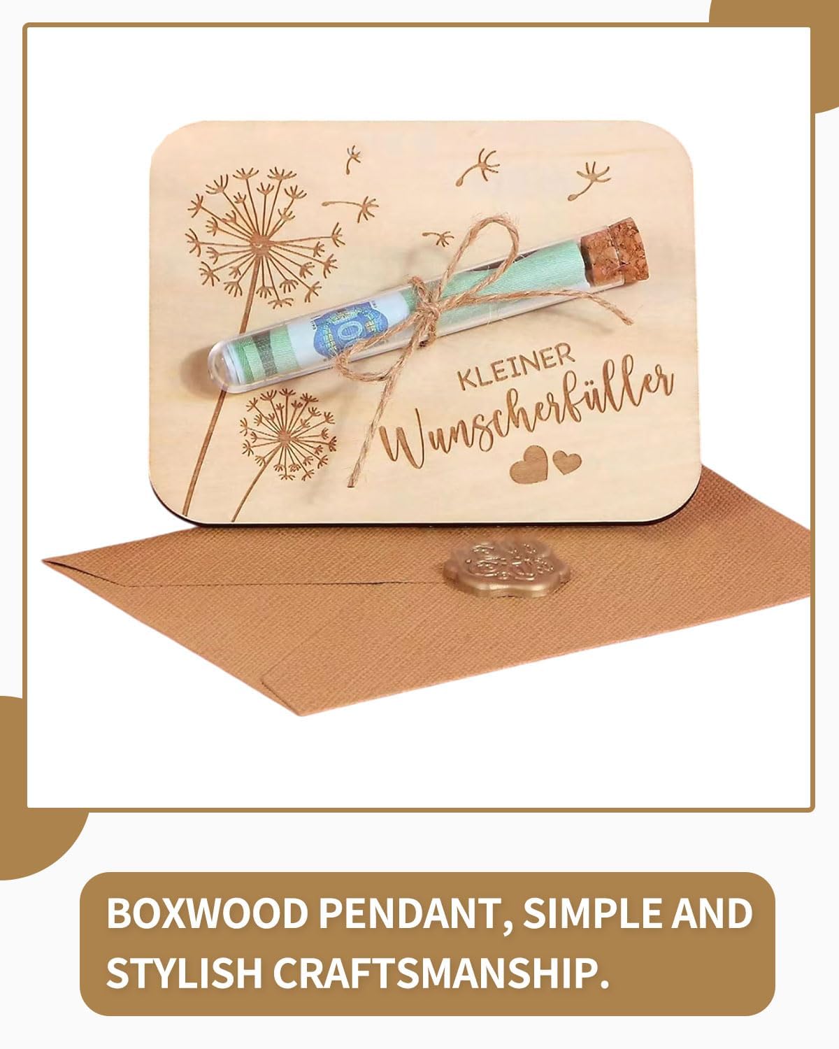 Dandelion Wish Filler - Regalo In Denaro Legno, Con Busta, Per Compleanni E Matrimoni - Foto 6