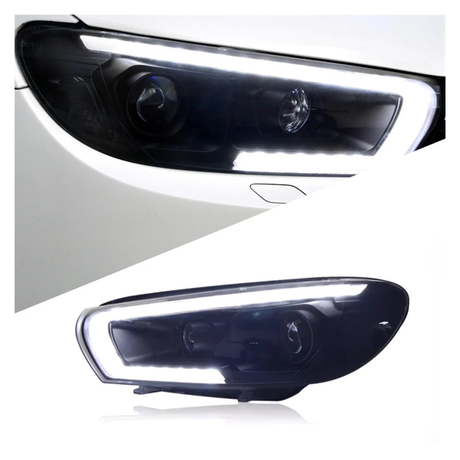 Gruppo Ottico Anteriore con luci diurne a LED (DRL), indicatori di direzione e fari alogeni per VW Scirocco 2008-2016