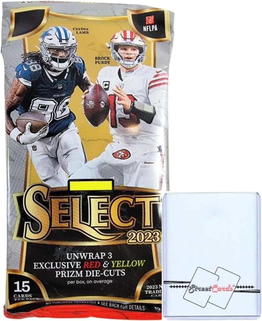 2023 Select Football NFL Jumbo Cello Value Pack with 15 Trading Cards + Toploader! STREETCARDS!