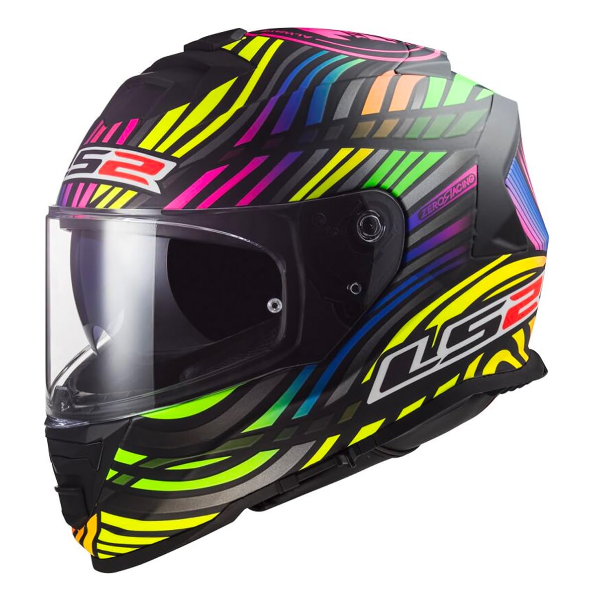LS2, Casque Moto intégral Storm II Power Matt Black Rainbow