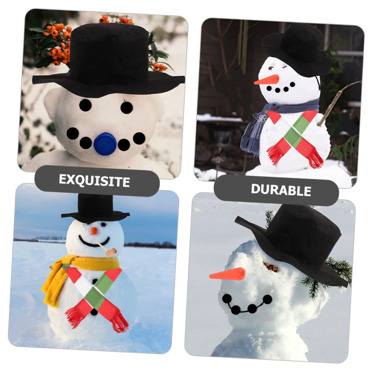 IMIKEYA 4 Sätze Schneemann Verkleiden Weihnachtsmann-Puppen Karotten-schneemann-Nase Schneemann Bausatz Selber Machen Schneemann-dekorationsset Schneemann-nasen-ergebnisse Winter Stoff