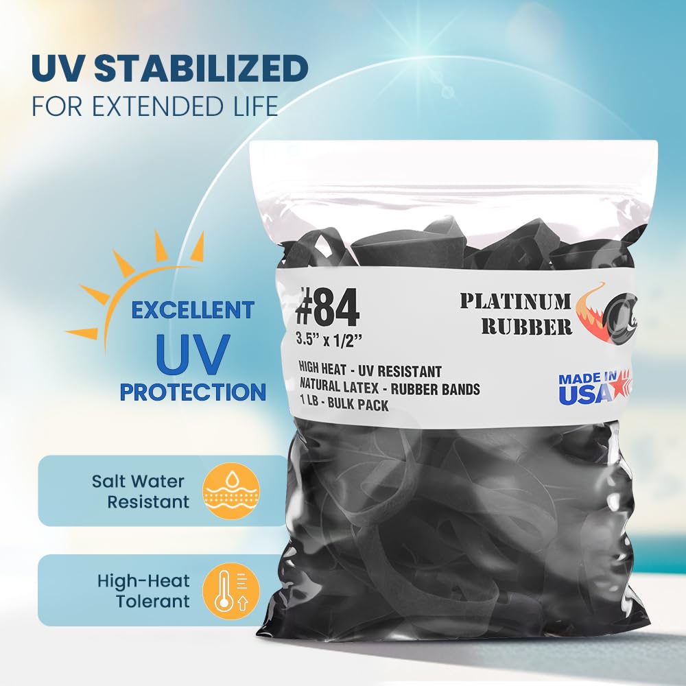 Black #94 Large Premium Outdoor Rubberbands .75 Inch...