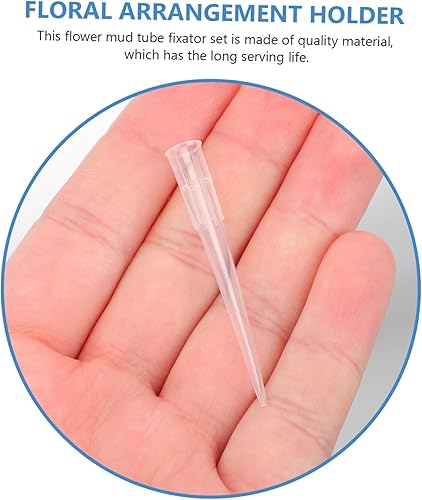 Miniatura 4 de OFFSCH Contenedor de 100 piezas de insertos de arcilla de flores preservadas con tapa, recipiente transparente de rosas artificiales, púas de