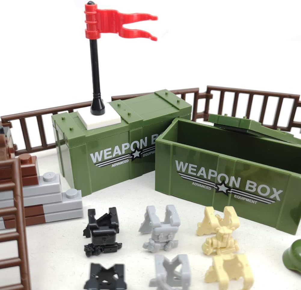 LZH Custom Military Army Weapons and Accessories Set Compatile with Major Brand Weapons Accessories - Hats,Weapons,War Horse，Sandbags, Dog,Modern Assault Pack Military Building Blocks Toy