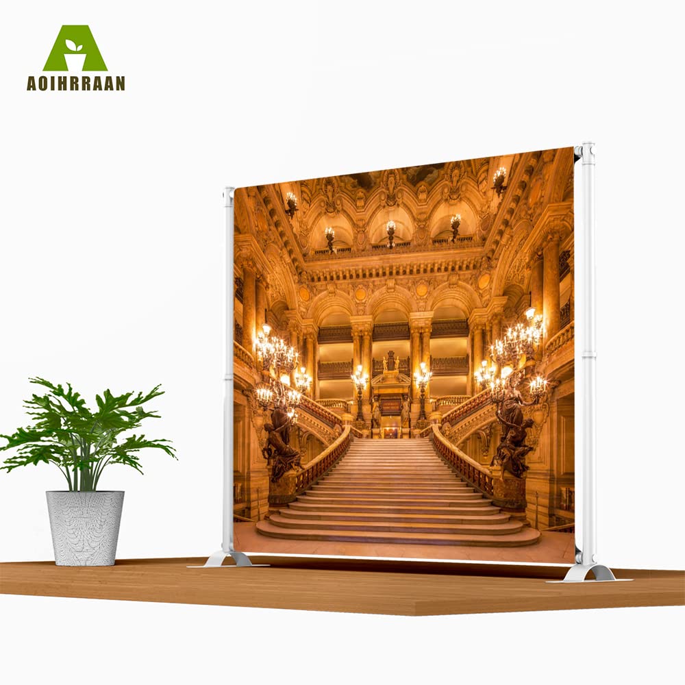 Aoihrraan 2,5x2,5m Luxe Palais Toile De Fond Resplendissant Château Brillant Lumières Mariage Escalier Vintage Bâtiment Photographie Fond Nuptiale Douche Fête Mariage Cérémonie Photo Accessoires