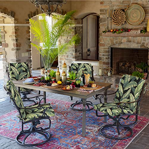 Image of Arden Outdoor Midback Chair Cushion, 18 x 16.5, Water Repellent, Fade Resistant 18 x 16.5, Onyx Cebu