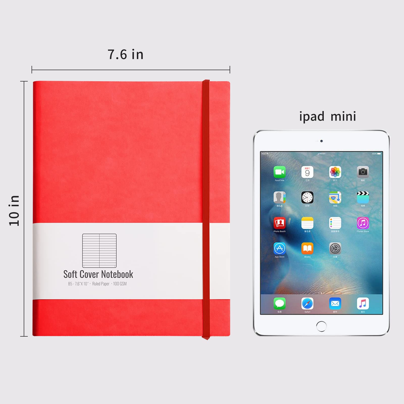 RETTACY B5 College Ruled Notebook 2 Pack, Softcover Composition Notebooks 408 Numbered Pages for Writing 100gsm Lined Paper - Image 4