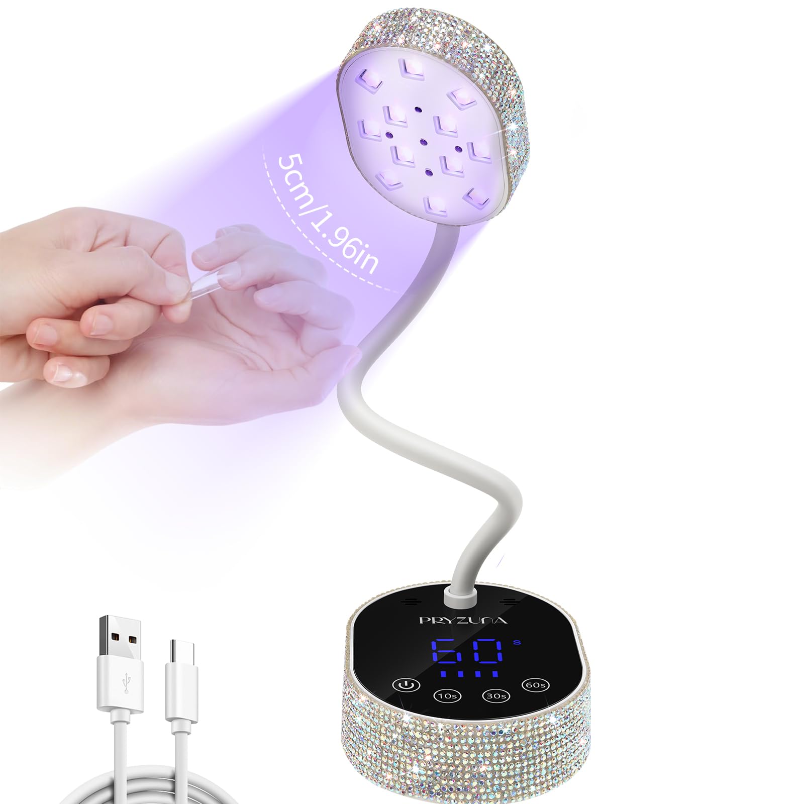 UV LED Nail Lamp 36W Mini Flash Cure Gooseneck UV Light for Gel X Nails
