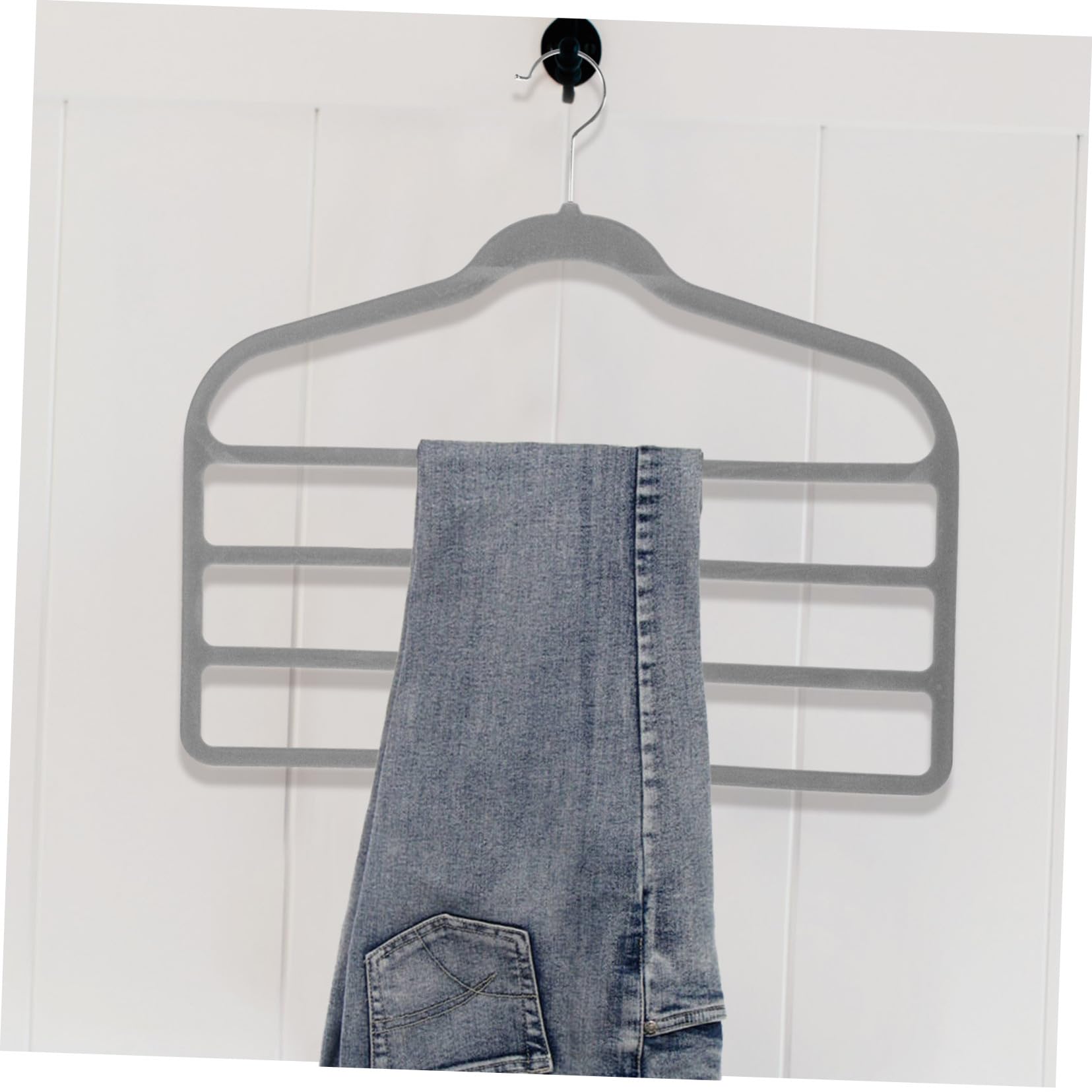 Grucce per Pantaloni Salvaspazio in Plastica Resistente Multistrato Cuscinetto Antiscivolo per Armadio Organizzato da Casa, Set 10 Pezzi