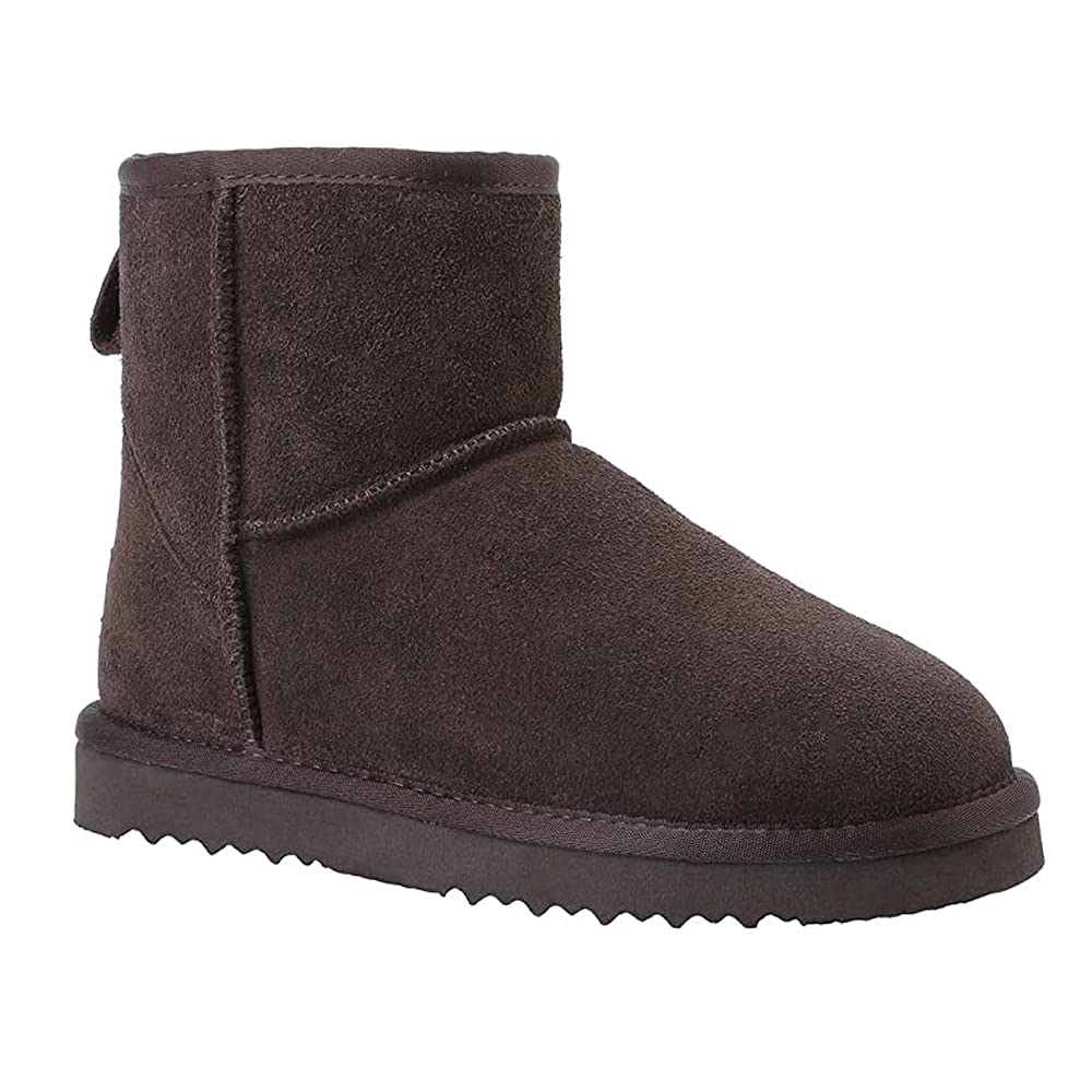 Veilante Damen Schneestiefel wasserdichte Leder Winterstiefel rutschfeste warme gefütterte Winterboots