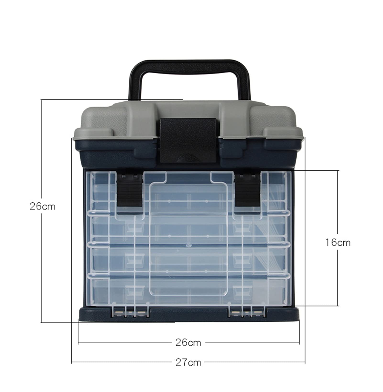 Caja de Almacenamiento Para Anzuelos de Pesca Caja de almacenamiento portátil de engranajes de pesca 5 capas Caja de pesca de mano de mano alta resistencia ABDOMINALES Accesorios de pesca de plástico
