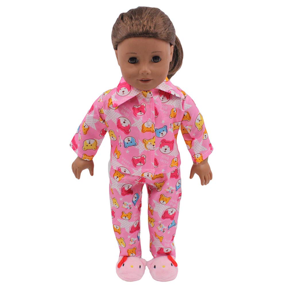 Uteruik Pyjama 2 Pièces Pour Poupée 46 Cm – Haut Manches Longues Et Pantalon – Tenue Décontractée – Accessoire Costume – Cadeau Enfant