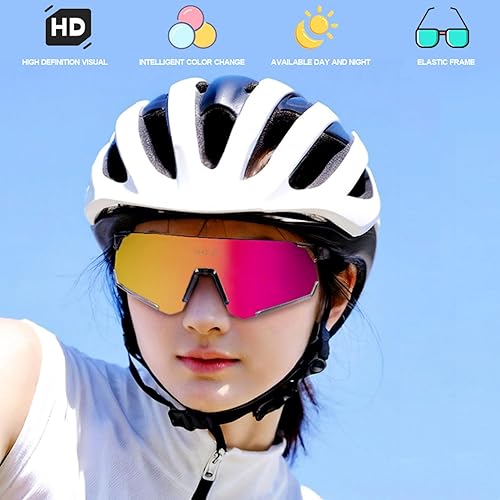 Miniatura 3 de Gafas de sol de ciclismo que cambian de color para hombres y mujeres, protección UV400, para ciclismo, béisbol, softbol