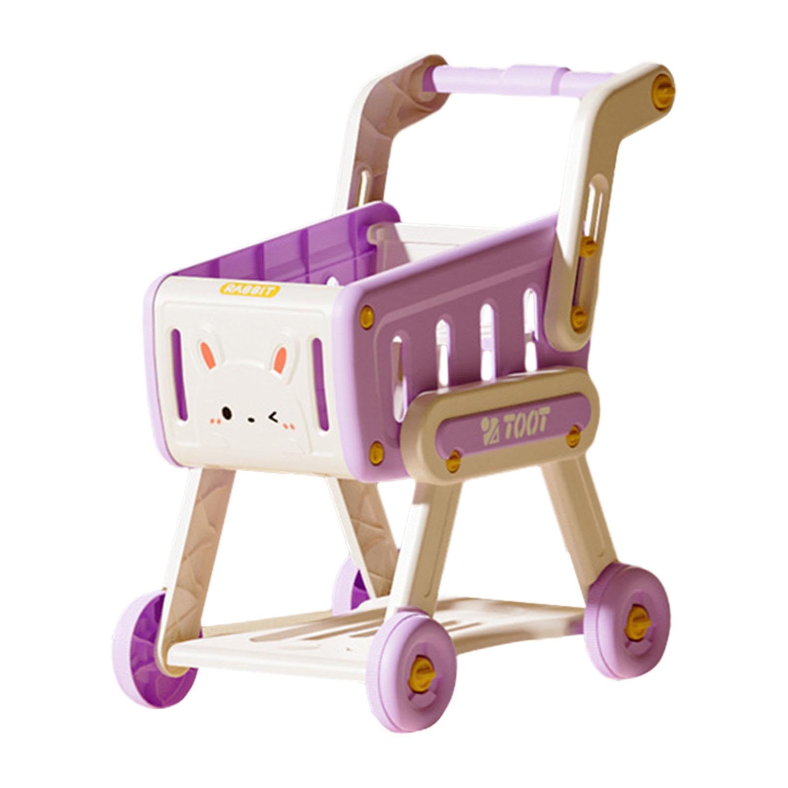 Sharplace Carrello della Spesa per Bambini, Mano per Supermercato, Giocattolo Educativo, Interattivo, Gioco di Ruolo, Regalo di Compleanno per Bambin, Viola