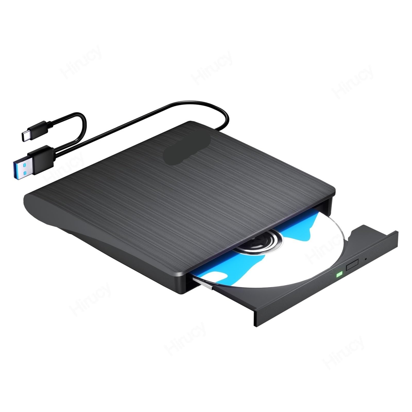 Zewnętrzny napęd Blu-ray, napęd optyczny do laptopa, komputera stacjonarnego, nagrywarki CD, kompatybilny Szybko i wygodnie(Nero)