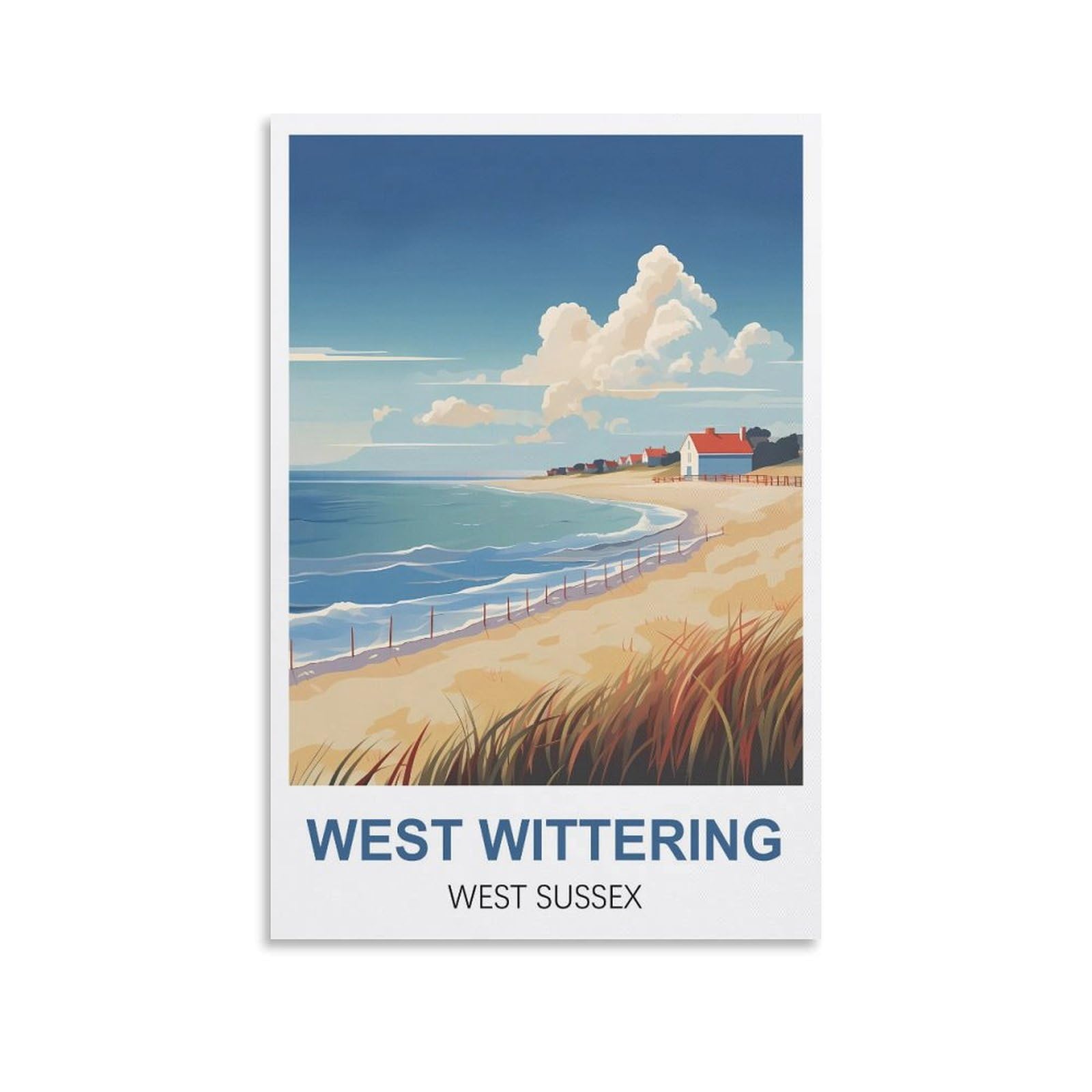 HNROJICO West Wittering West Sussex Vintage Travel Posters 08x12inch(20x30cm) Canvas Wall Art Poster Prints