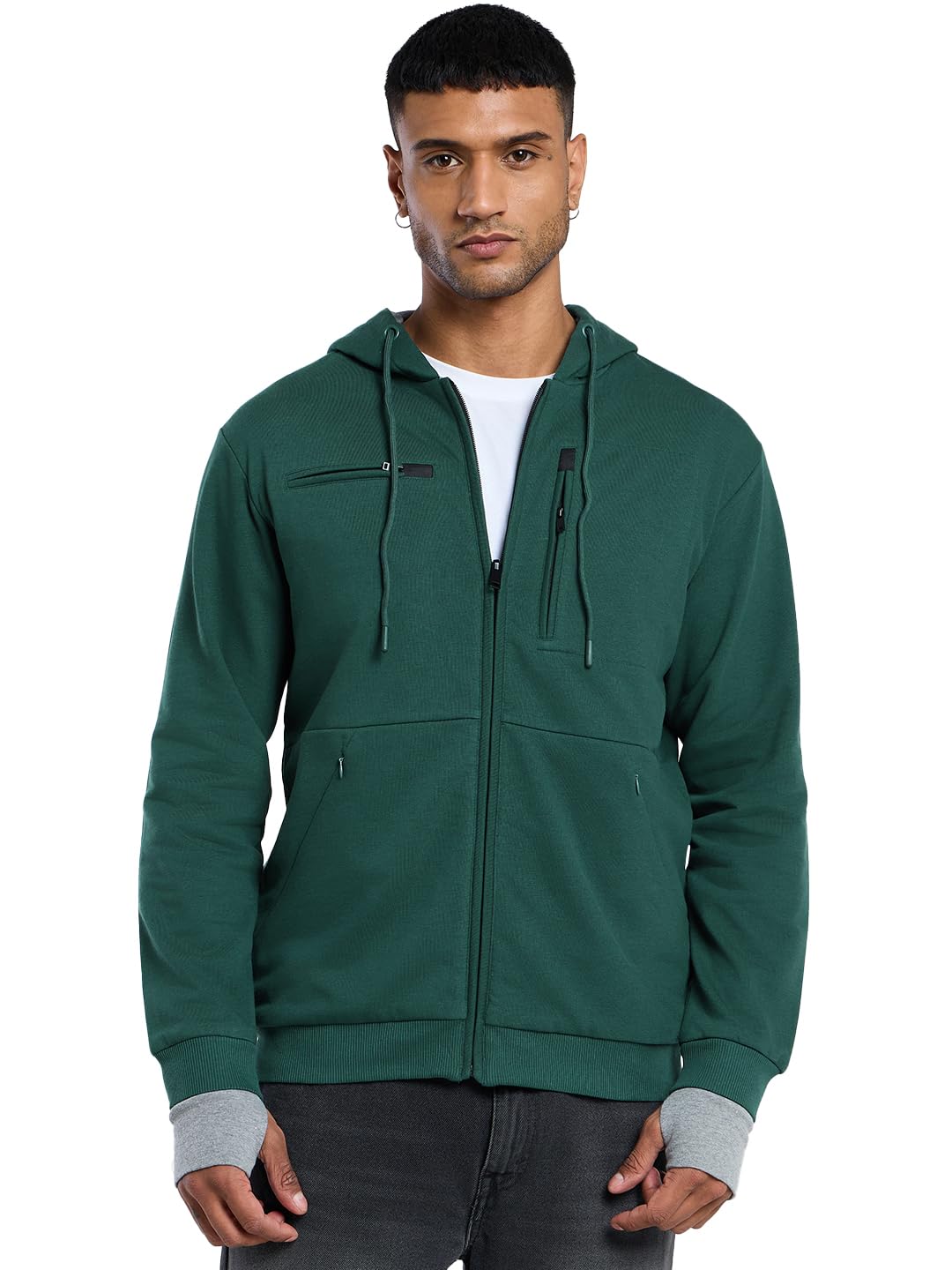 Men's Solid Regular Fit Full Sleeve Hooded Terry Hoodies-image-33