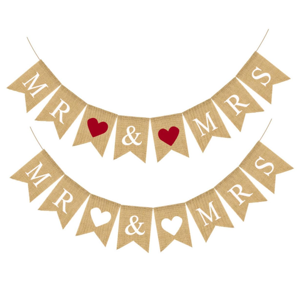 Abaodam 3 Stücke Hochzeit Party Requisiten Schwalbenschwanz Banner Sackleinen Und Liebe Herz Design Für Hochzeit Veranstaltungen
