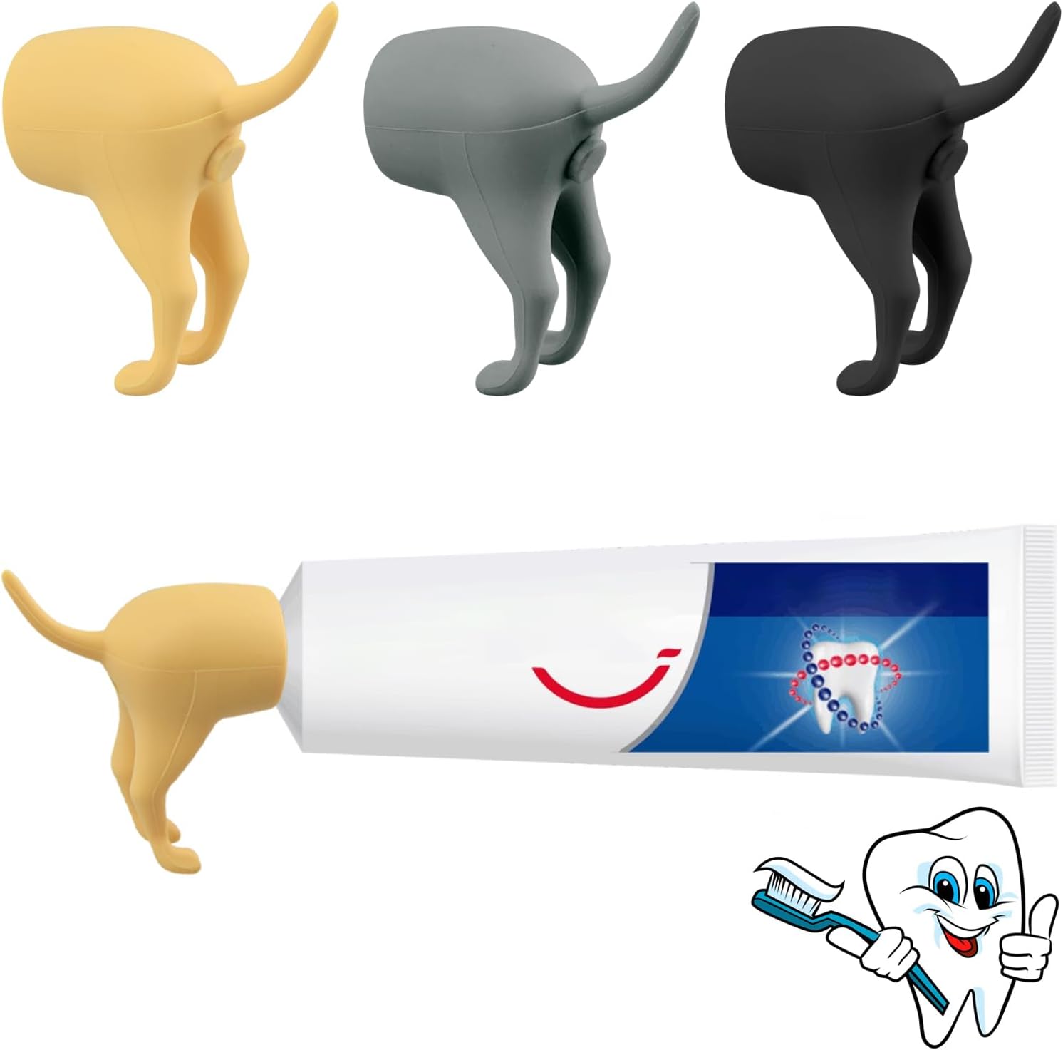 Apenali Funny Toothpaste Cap, Pooping Dog Butt Toothpaste Topper