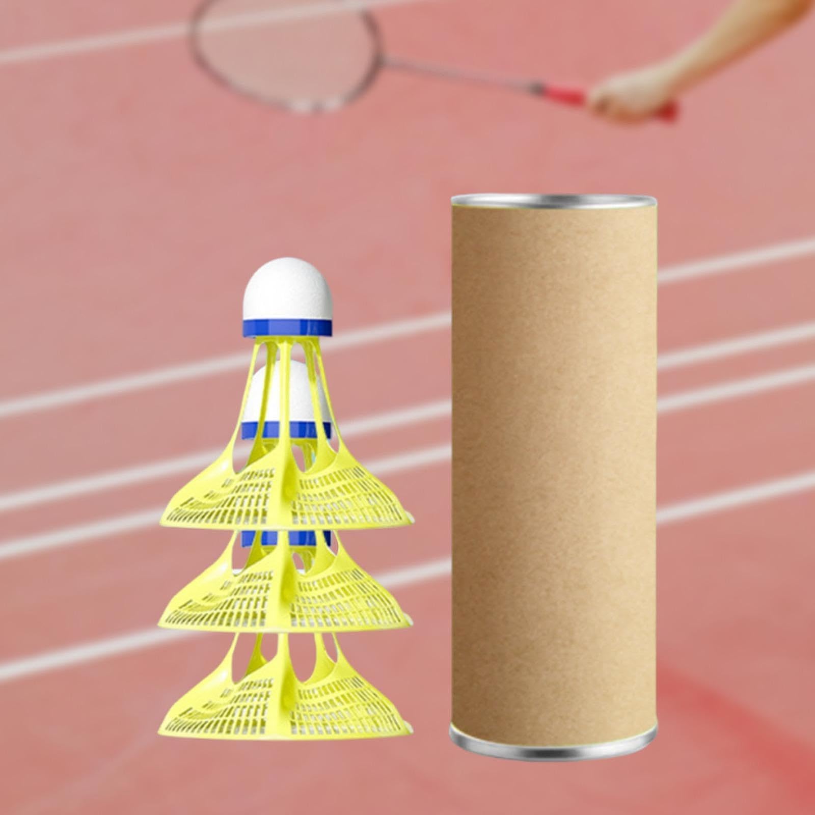 Menolana Wind Resistant Badminton Shuttlecocks 2.5x2.5inch Professional Portable for Sports Training Foam Head Accessory, Yellow 3Pcs