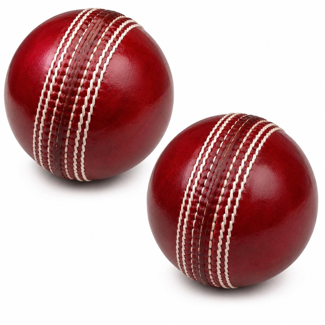 4 Piece Red Leather Cricket Ball 156g | High Bounce Cork Core | Match & Practice Ball 35-40 Overs-picture-31