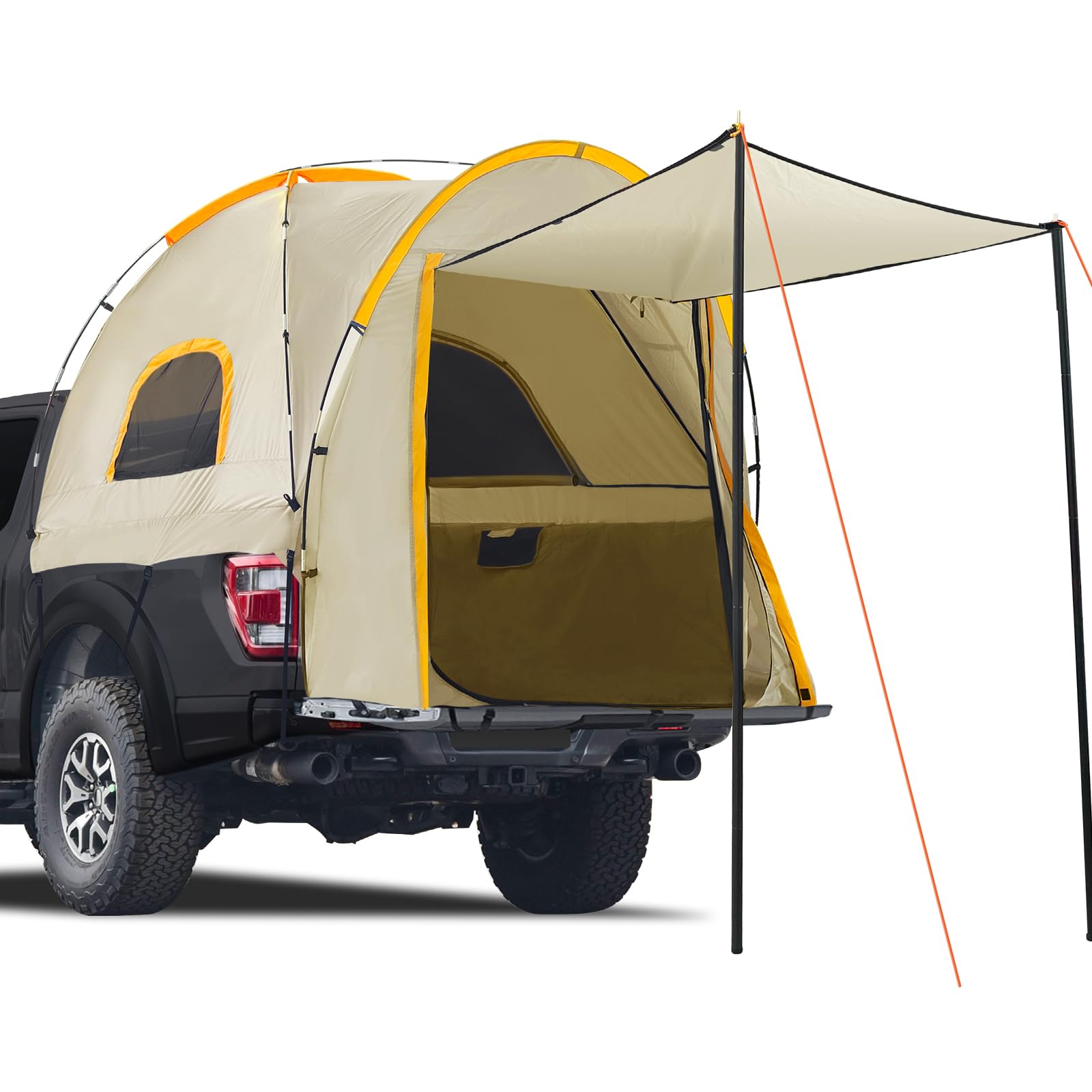 Photo 1 of Pickup Truck Tent with Awning Shade,Waterproof PU5000mm Oxford for 6.4-6.7 FT Truck Bed for Camping Travel Outdoor Activities for Chevy Silverado,Dodge Ram,Ford F-Series,GMC Sierra,Titan,Tundra