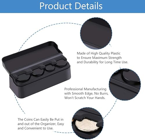 Miniatura 5 de Keenso Soporte para automóvil, caja de almacenamiento portátil, caja de almacenamiento negra para cambios, caja de almacenamiento para automóvil,