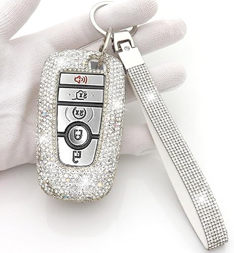 Miniatura 3 de Funda para llavero compatible con Ford Explorer Edge Mustang Fusion Escape F150 F250 F350 F450 F550 (plateado, modelo A), plateado