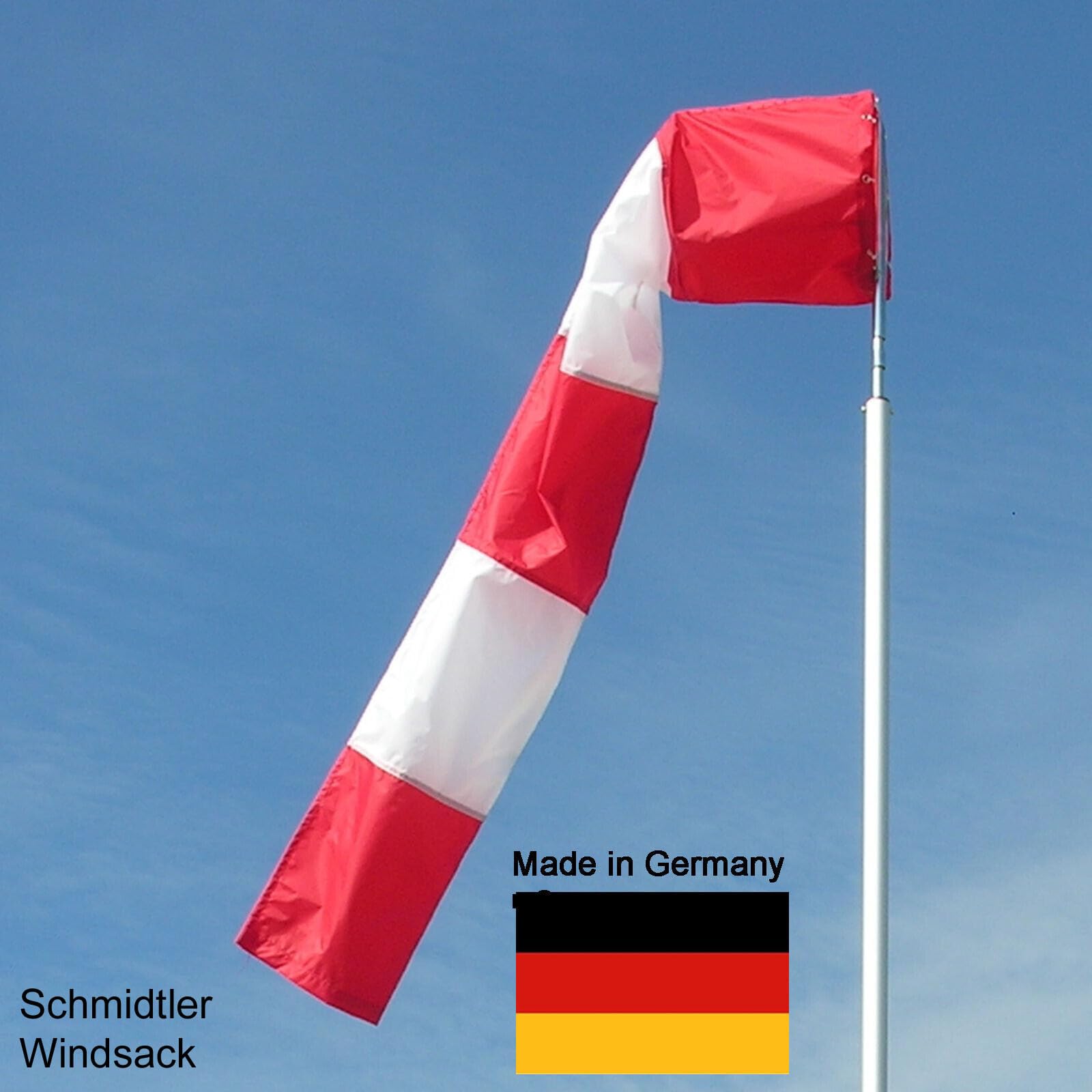 rot-weiß 30 cm Durchmesser, 120 cm lang
