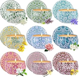 Bougies Parfumées Cadeau pour Femme, Lot de 9 Bougies D'Aromathérapie Soja Naturelle, Bougies Cadeaux pour Noël Détente Stress Fête des Mères Anniversaire Femme