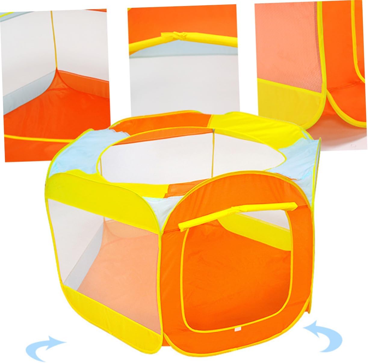 1Pc Single Layer Game Tent Vibrant Orange Folding Indoor Outdoor Playhouse for Lightweight Water Resistant Mat Easy Setup Tent House for Fun Activities