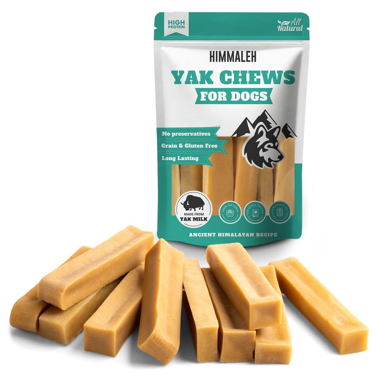 Himmaleh Yak Chews for Dogs - Yak chews for dogs Medium (pack of 10) - Protein Rich Dog Chews Long Lasting Natural - yak milk dog chew - Toothsome Yak Bars for Dogs - Himalayan dog chews - Yak Snack โ image 1