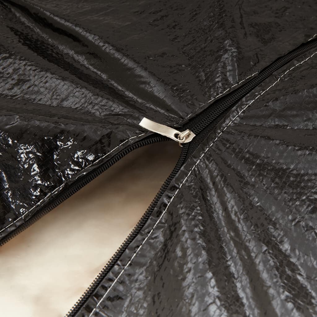 vidaXL Sac de rangement pour sapin de Noël noir 150x75x75 cm PE, sac pour arbre de Noël, sac de rangement pour arbre, sac de rangement pour sapin de Noël