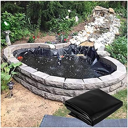 Image CClz 0.5Mm Rubber Pond Liner, Impermeable Membrane Panel, Waterproof Fish Pond Skins for Small Ponds, Streams Fountains, Garden Waterfall/Black/6 * 10M