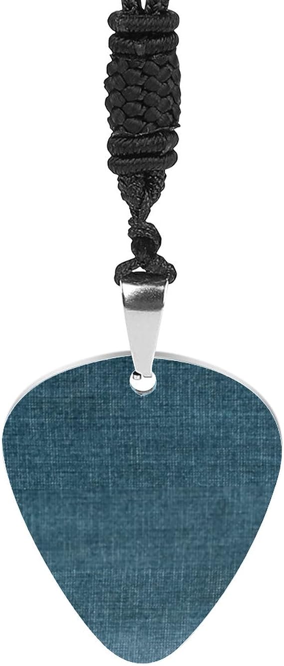 Collar de púa de guitarra, diseño de textura de jeans de mezclilla,  colgante de guitarra de