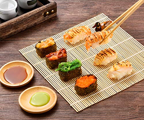 Sushi Making Kit, STNTUS Sushi Mat, Bamboo Sushi Roller Mat, Sushi Kit Gift Set, Sushi Making Kit for Beginners, Bamboo Sushi Rolling Mats, Chopsticks and Holder, Paddle, Speader, Sause Dish, 12 Pcs - Thumbnail 6