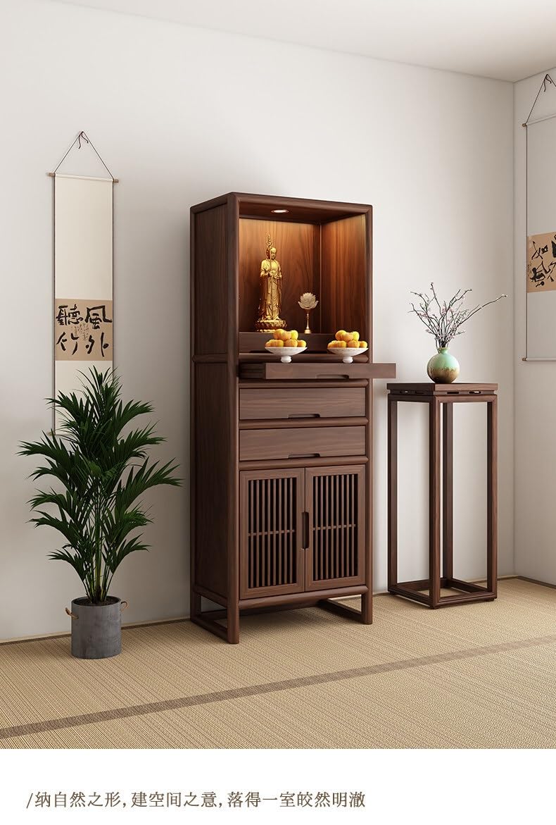 Tavola d'altare Cinese Altare Domestico in Legno di Olmo | Cassettiera Zen Consolle(Piccolo)