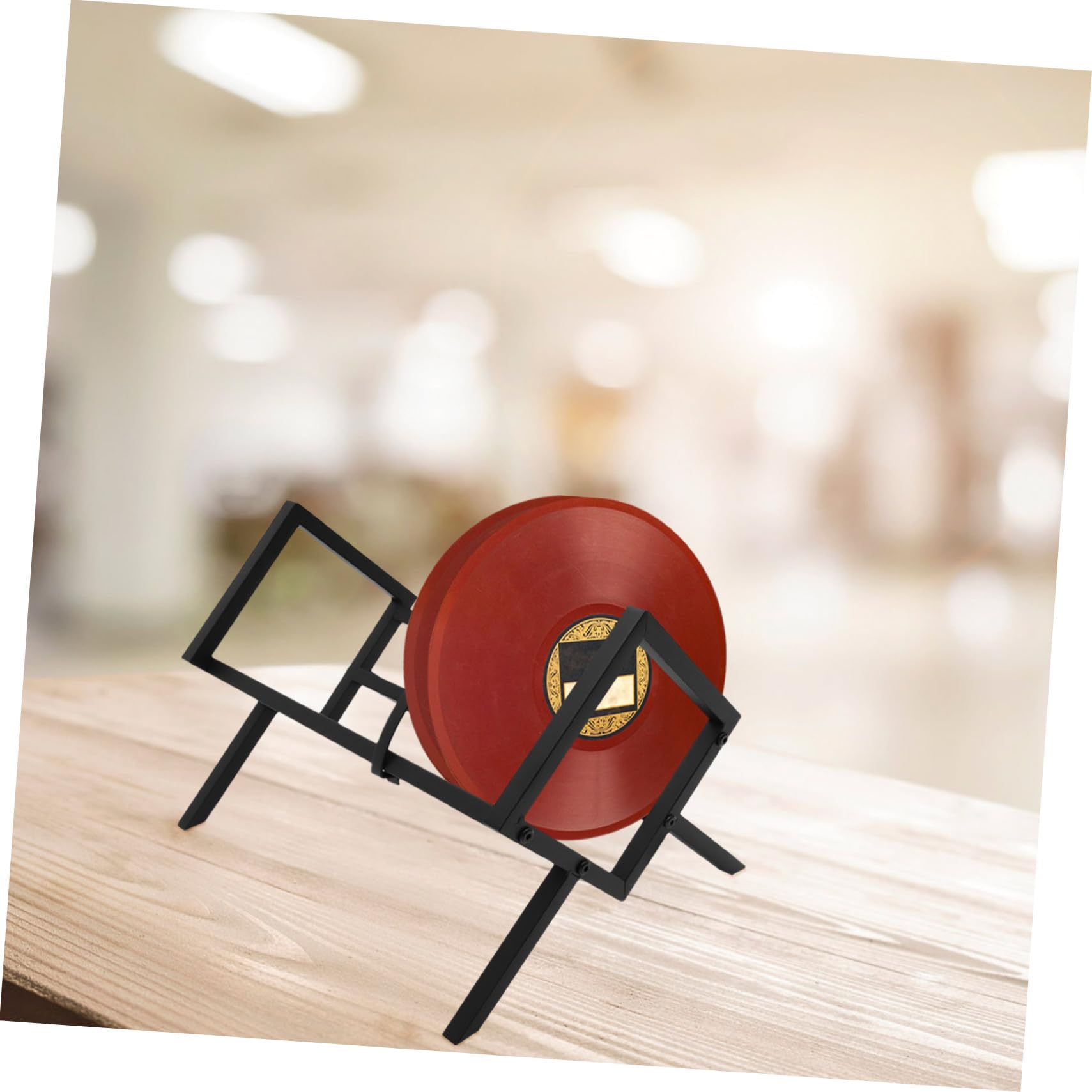 Cabilock Supporto Organizzazione Vinili e Nero in Stabile Design per Ferro Moderno Semplice ed Elegante Desktop