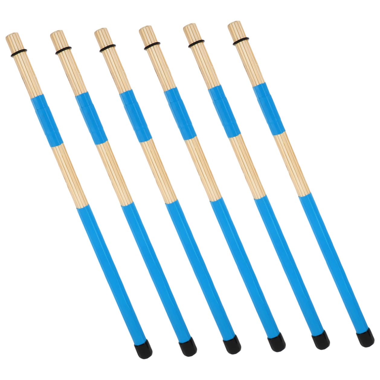 Abaodam 3 Paia Spazzole per Batteria in Bambù Design Unico e Prestazioni Eccellenti, Accessori Portatili per Strumento Percussione