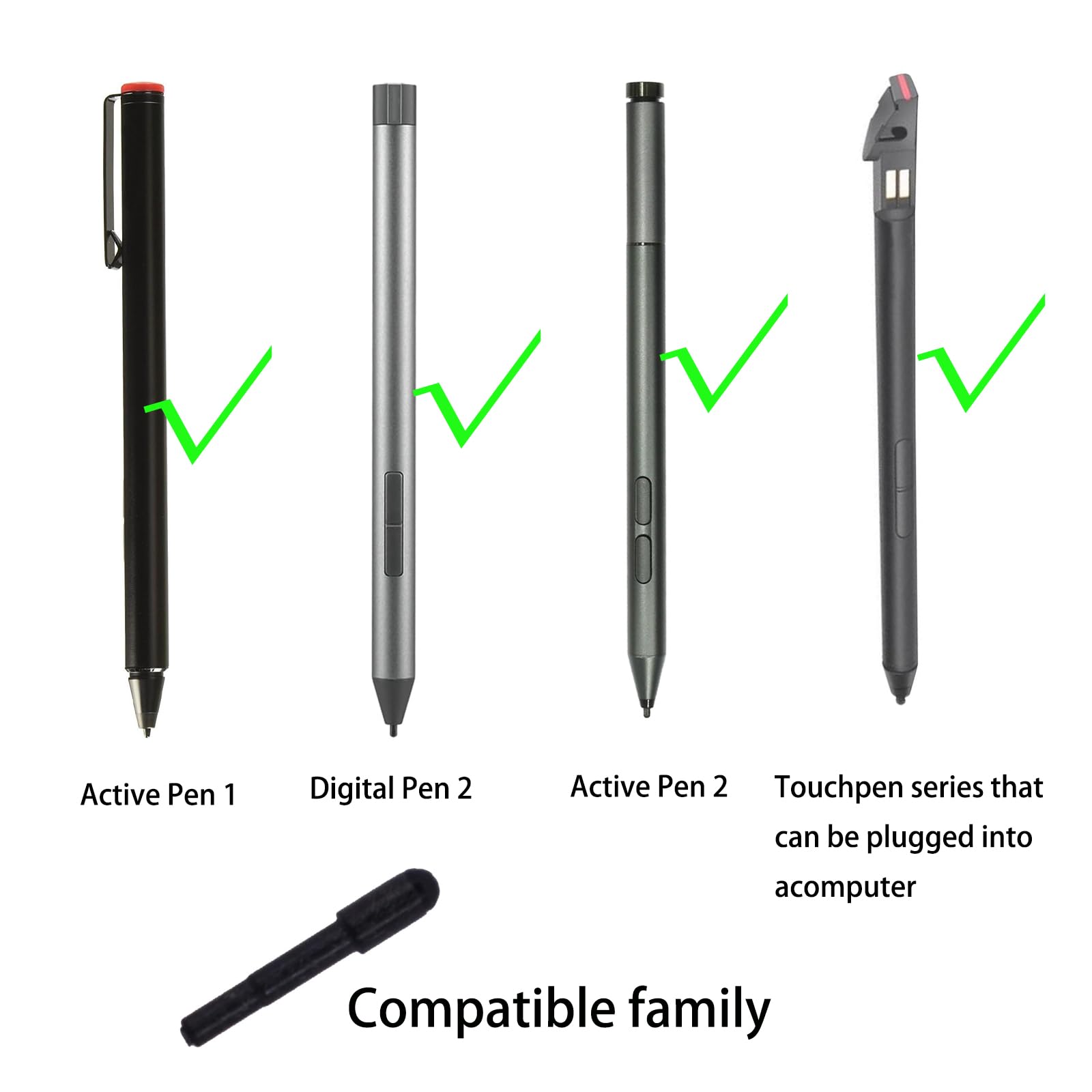 Pen Replacement Nibs, Touch Nib Tips for Dell PN579X PN556W, Google Pixelbook Pen, Lenovo Thinkpad Active Pen 2 4X80P28212 4XH0R14769, Set of 3