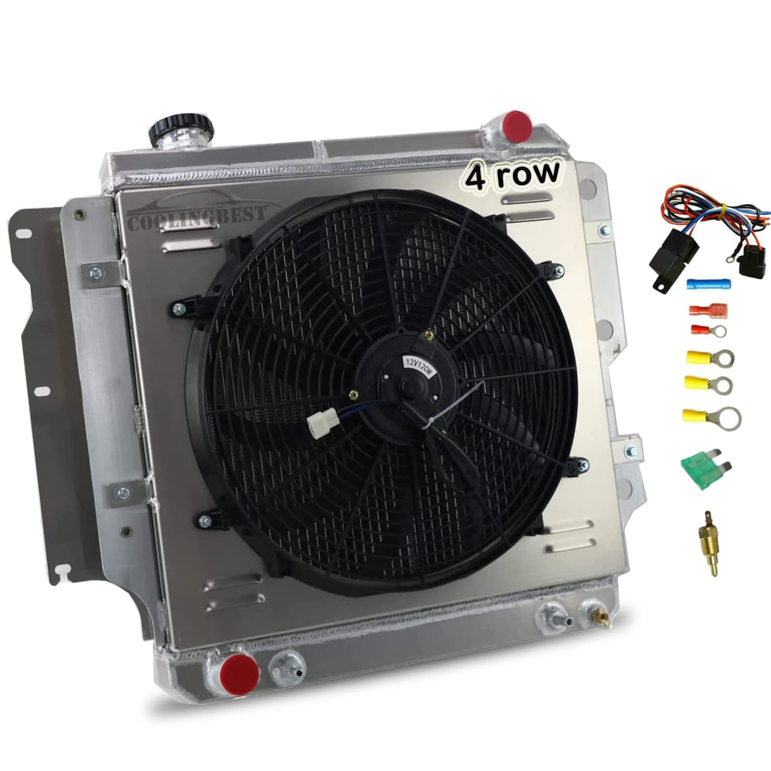 Amazon.com: COOLINGBEST 4 Row Aluminum Radiators for 1987-2006 Jeep TJ  Wrangler 2.4 2.5 4.0 4.2 L6 L4 GAS, Radiator with Electric Fan Shroud  Thermostat Kit Radiador 1988 1989 1990 1991 1992 1993 1994 : Automotive