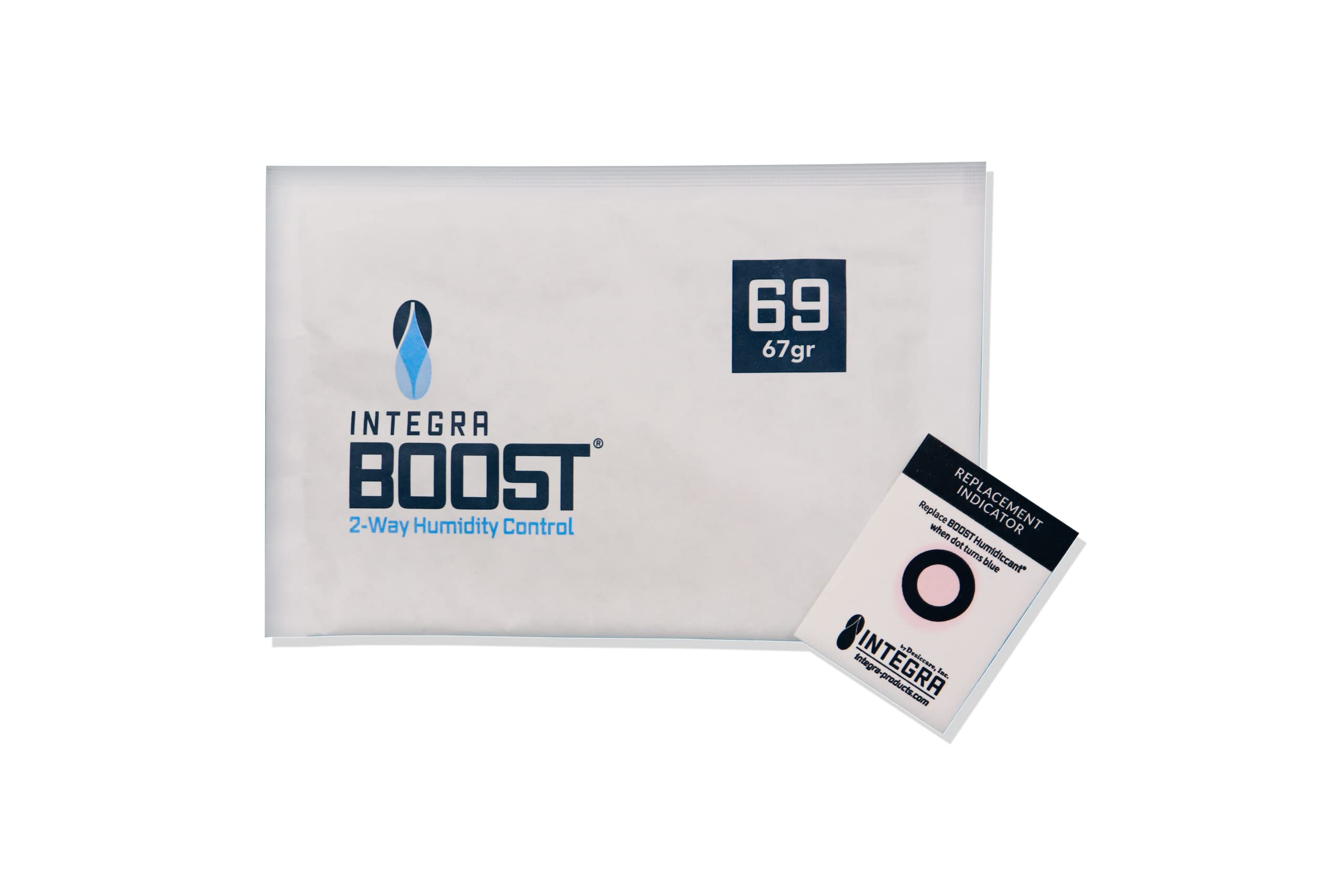 Integra Boost 67g Humidiccant Bulk 69% (12/Pack) 2-Way Humidity Control Packs - Includes 12 Replacement Indicator Cards