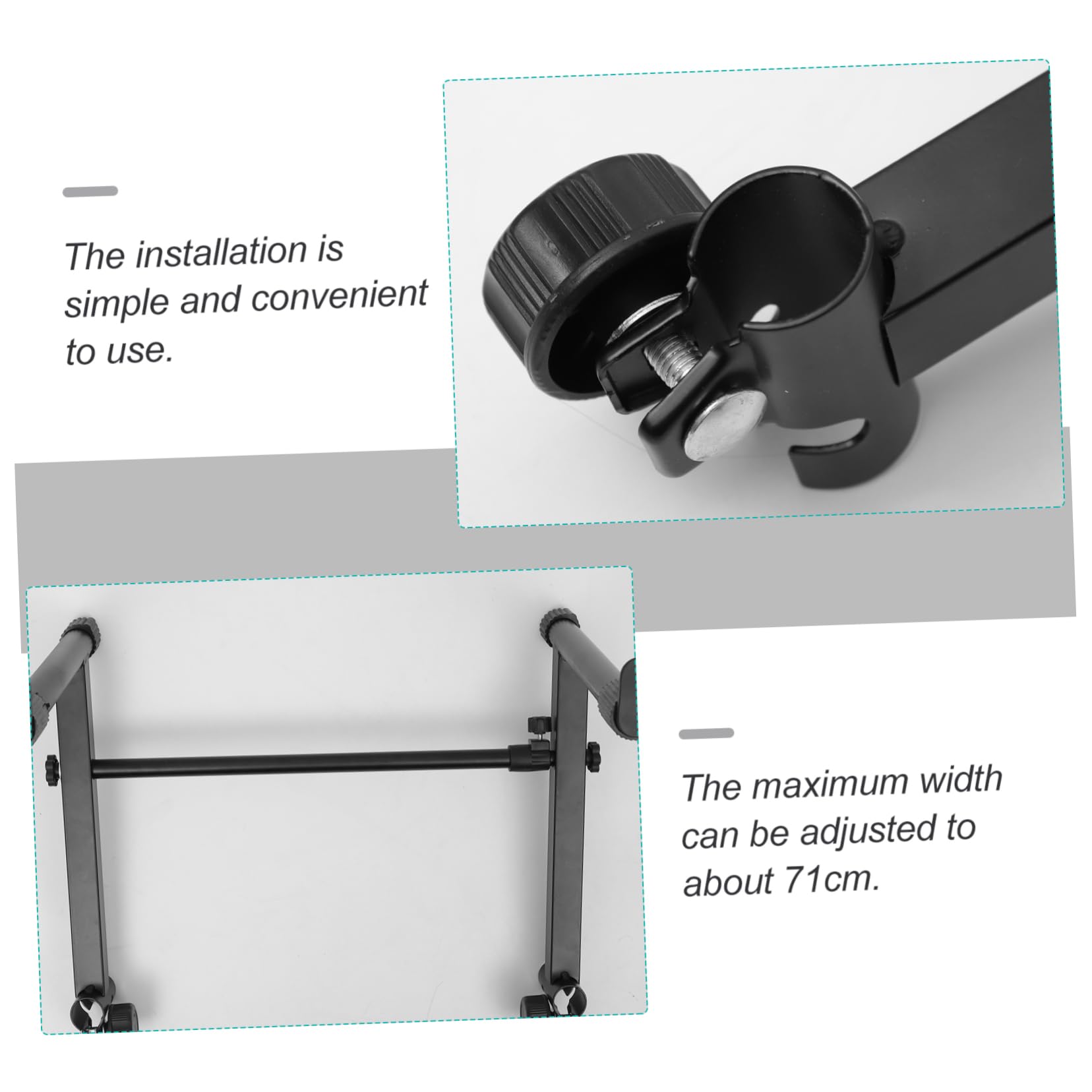 SUPVOX Soporte para Teclado de Doble , Altura Ajustable Negro