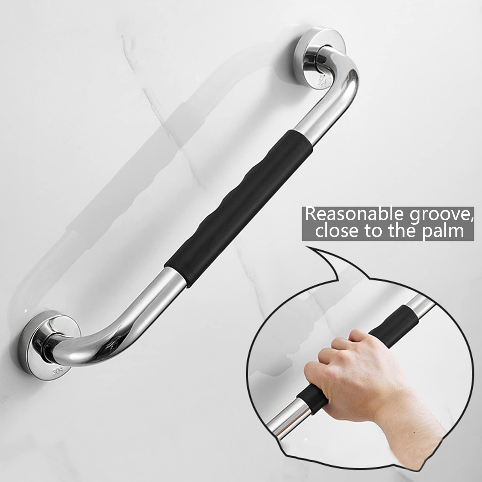 Antideslizante Barras de sujeción para Baño, Acero Inoxidable Asa De Seguridad para Baño, Ancianos, minusválidos Seguridad Asideros de Ducha,43cm/17in