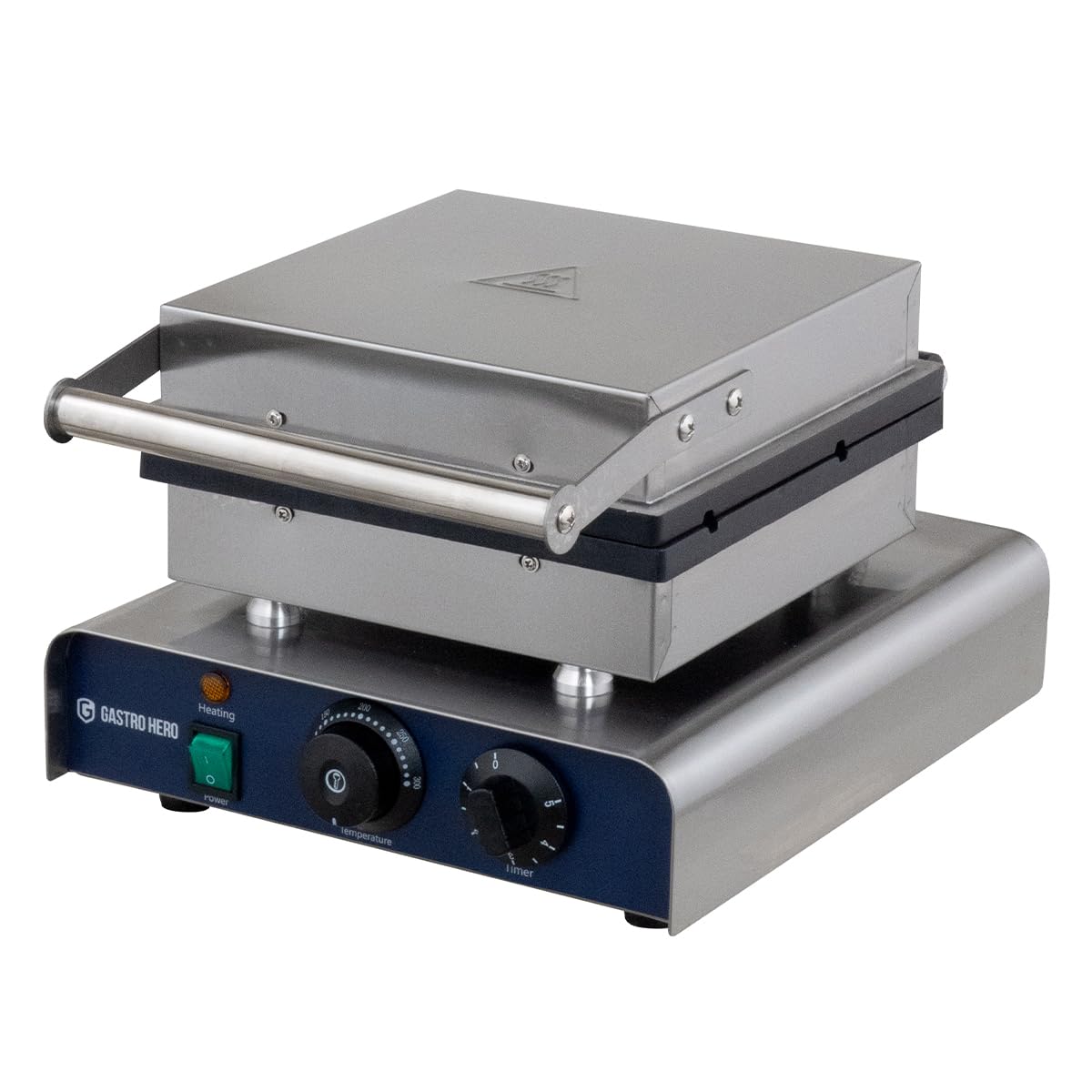 GastroHero Lolly - Piastra per waffle per waffle sul manico, macchina per waffle in acciaio inox, regolazione della temperatura da 0 °C a 300 °C, piastra per waffle per gastronomia