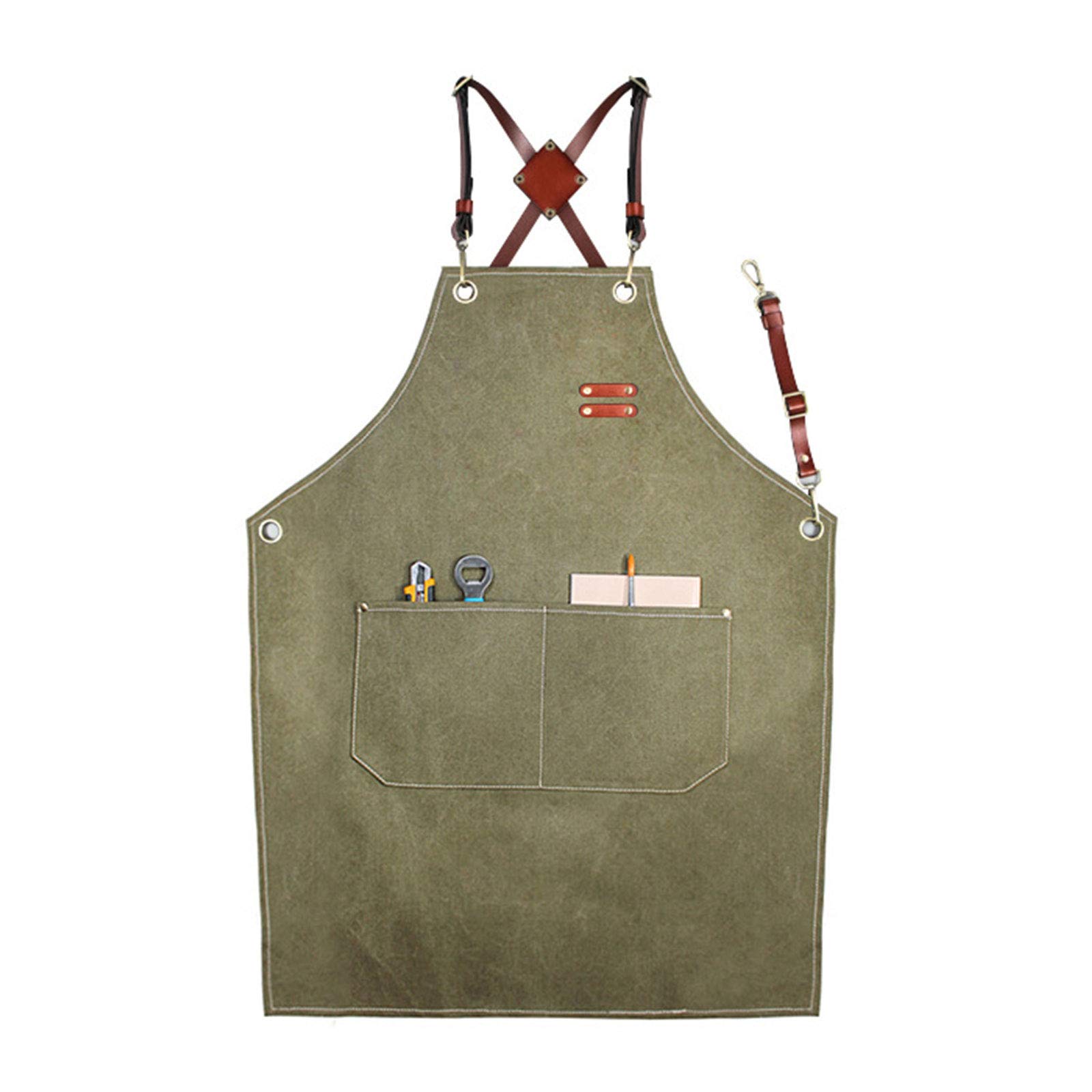 Tablier de cuisine réglable en coton et lin de haute qualité pour la cuisine, la pâtisserie, le restaurant