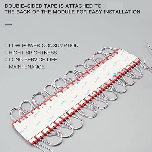 Miniatura 3 de Erudite Módulo LED, 2835 inyección 3SMD LED módulo ventana luz 100 unidsset módulo LED rojo 1.5W DC12V módulo de luz decorativa impermeable para